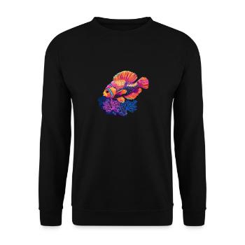 Colorful tropical fish in coral reef - Unisex Sweatshirt - black - Front - Alina (178cm) & Michal (187cm)