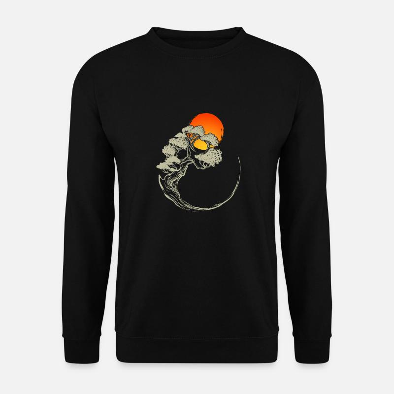 Mystical landscape with bonsai and - Unisex Sweatshirt - black