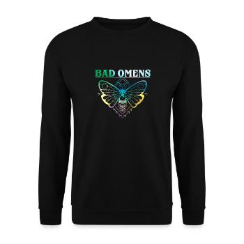 Bad Omens papillon art avec crâne et os croisés - Sweat-shirt Unisexe - noir - Devant - Alina (178cm) & Michal (187cm)