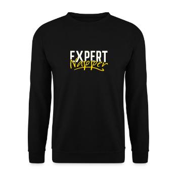 Expert Napper Humorvoller Lifestyle Für - Unisex Pullover - Schwarz - Vorne - Alina (178cm) & Michal (187cm)