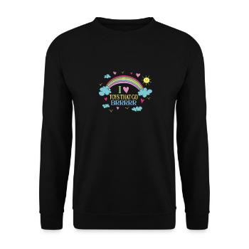 Ich Liebe Spielzeuge Die Brummen Regenbogen - Unisex Pullover - Schwarz - Vorne - Alina (178cm) & Michal (187cm)