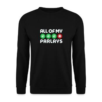 Alle Meine Wettkombinationen Humorvoller - Unisex Pullover - Schwarz - Vorne - Alina (178cm) & Michal (187cm)