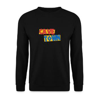 Cave Town lettering design for fans and - Unisex Sweatshirt - black - Front - Alina (178cm) & Michal (187cm)
