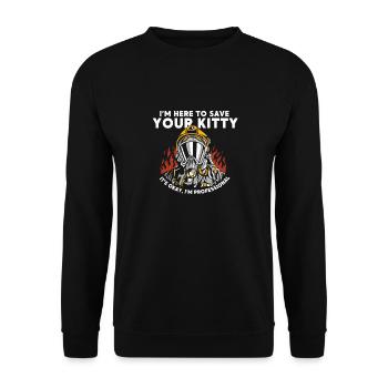Je suis là pour sauver ton chat - - Sweat-shirt Unisexe - noir - Devant - Alina (178cm) & Michal (187cm)
