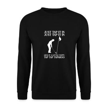 Il suffit de taper Golf Humour Tap Tap Taparoo - Sweat-shirt Unisexe - noir - Devant - Alina (178cm) & Michal (187cm)
