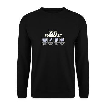 2025 Forecast: Diapers, Sleepless Nights, - Unisex Sweatshirt - black - Front - Alina (178cm) & Michal (187cm)