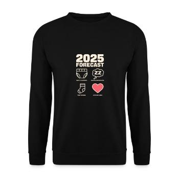 2025 Forecast: Diapers, Nights, Socks, Love - Unisex Sweatshirt - black - Front - Alina (178cm) & Michal (187cm)