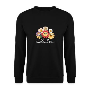 Flower Friends Support Federal Employees - Unisex Sweatshirt - black - Front - Alina (178cm) & Michal (187cm)