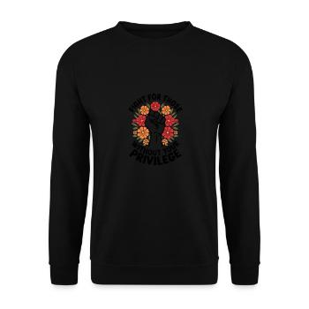 Lutte pour le poing des fleurs sans privilèges - Sweat-shirt Unisexe - noir - Devant - Alina (178cm) & Michal (187cm)