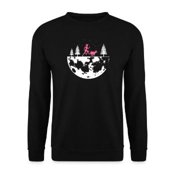 Course de canicross de cross-country avec chien Coureur de Canicross - Sweat-shirt Unisexe - noir - Devant - Alina (178cm) & Michal (187cm)