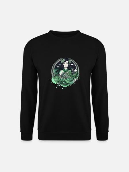Manga,anime, Frau, grüne Augen, gothic - Unisex Pullover - Schwarz