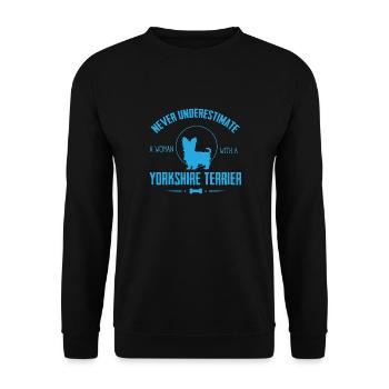 Yorkshire Terrier Shirt NU - Unisex Sweatshirt - black - Front - Alina (178cm) & Michal (187cm)