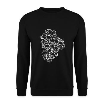 Traube Frucht Obst Vitamin Sommer Sonne Weinrebe - Unisex Pullover - Schwarz - Vorne - Alina (178cm) & Michal (187cm)