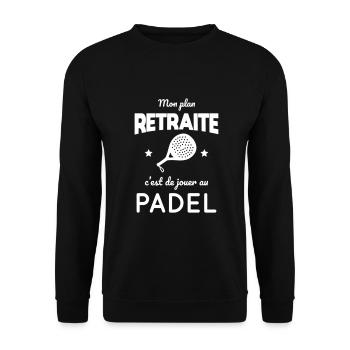 Mon plan retraite c'est de jouer au padel cadeau - Sweat-shirt Unisexe - noir - Devant - Alina (178cm) & Michal (187cm)