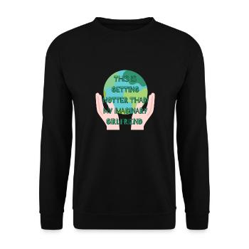 Stop global warming - Unisex Sweatshirt - black - Front - Alina (178cm) & Michal (187cm)