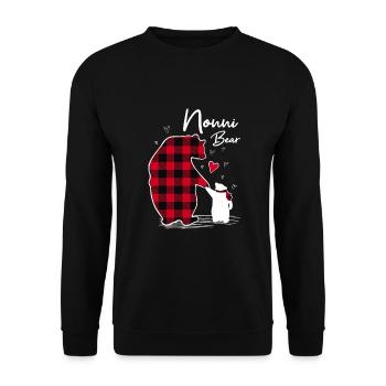 Nonni Bear - Unisex Pullover - Schwarz - Vorne - Alina (178cm) & Michal (187cm)
