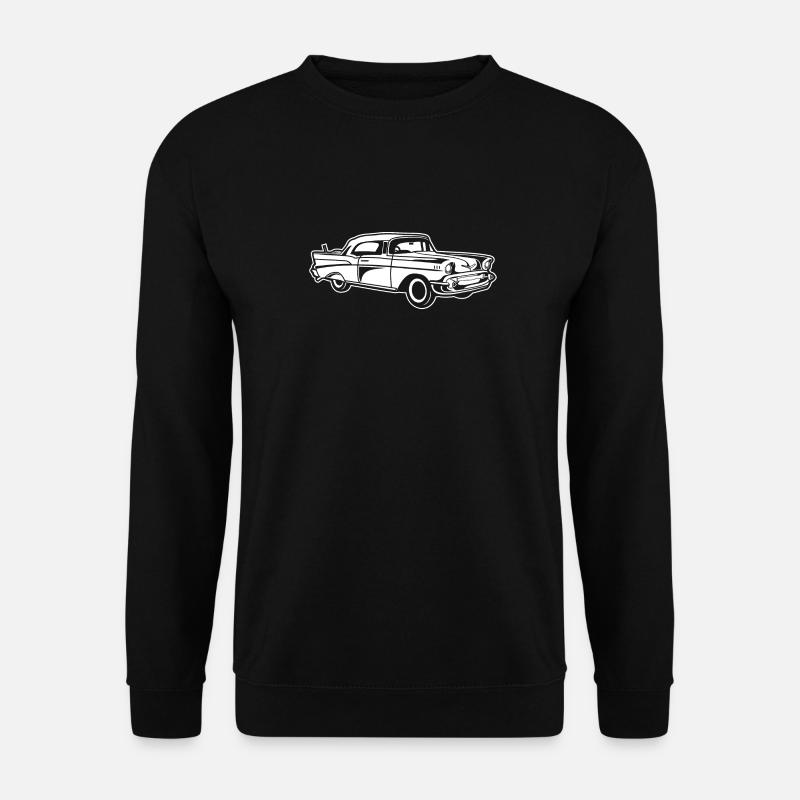 Chevy Bel Air / Oldtimer 01_weiß - Unisex Pullover - Schwarz