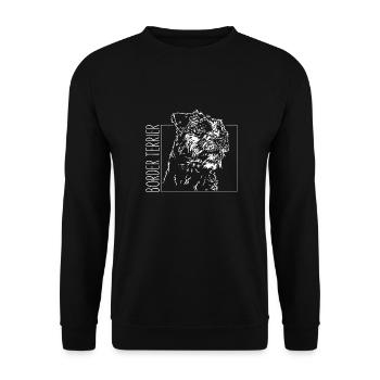 BORDER TERRIER Dog Dog Portrait Wilsigns - Unisex Sweatshirt - black - Front - Alina (178cm) & Michal (187cm)