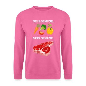Meat, vegetable steak, carnivore, grill - Unisex Sweatshirt - pink - Front