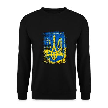 Ukraine Coat of Arms - Unisex Sweatshirt - black - Front - Alina (178cm) & Michal (187cm)