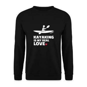 Ich Liebe Kajakfahren - Unisex Pullover - Schwarz - Vorne - Alina (178cm) & Michal (187cm)