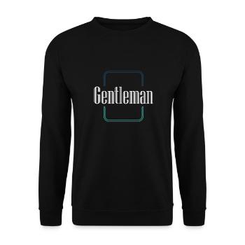 "Gentleman"-Design | Kalligraphische Kunst - Unisex Pullover - Schwarz - Vorne - Alina (178cm) & Michal (187cm)
