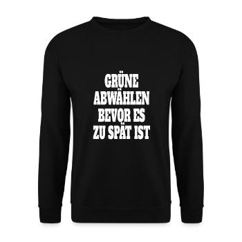 Witze Grüne Die Grünen Habeck Baerbock Partei - Unisex Pullover - Schwarz - Vorne - Alina (178cm) & Michal (187cm)