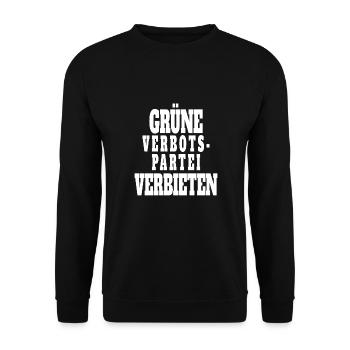 Witze Grüne Die Grünen Habeck Baerbock Partei - Unisex Pullover - Schwarz - Vorne - Alina (178cm) & Michal (187cm)