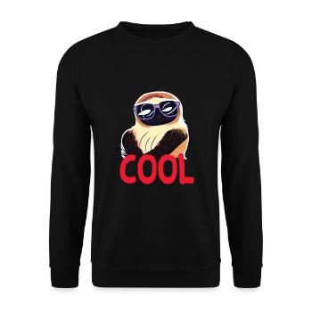cooles Faultier - Cool sloth - Unisex Pullover - Schwarz - Vorne - Alina (178cm) & Michal (187cm)