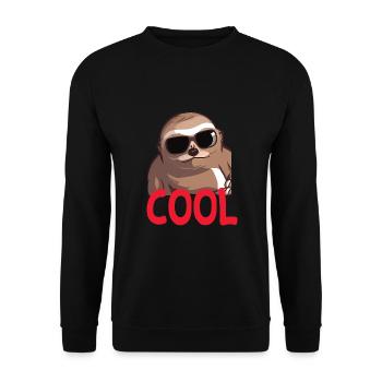 cooles Faultier - Cool sloth - Unisex Pullover - Schwarz - Vorne - Alina (178cm) & Michal (187cm)