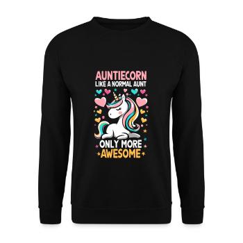 Tante, Tante, Licorne - Sweat-shirt Unisexe - noir - Devant - Alina (178cm) & Michal (187cm)