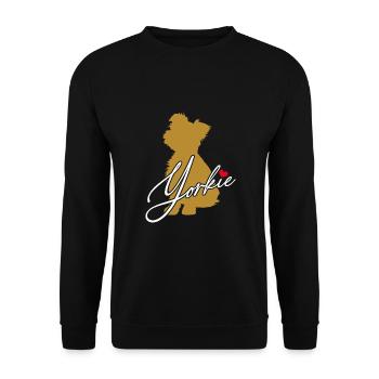 Yorkie Silhouette Yorkshire Terrier avec coeur - Sweat-shirt Unisexe - noir - Devant - Alina (178cm) & Michal (187cm)