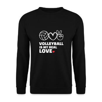 I love volleyball - Unisex Sweatshirt - black - Front - Alina (178cm) & Michal (187cm)