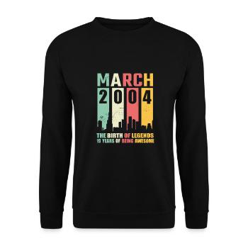 19th birthday March Born 2004 Gift idea - Unisex Sweatshirt - black - Front - Alina (178cm) & Michal (187cm)