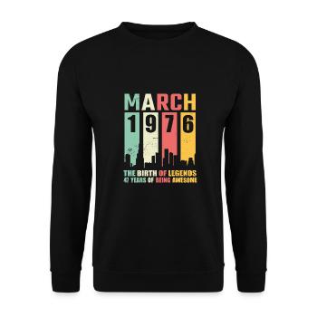 47e anniversaire Mars Né en 1976 Idée cadeau - Sweat-shirt Unisexe - noir - Devant - Alina (178cm) & Michal (187cm)