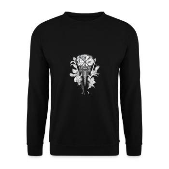 Kompass nordisch - Unisex Pullover - Schwarz - Vorne - Alina (178cm) & Michal (187cm)