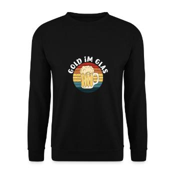 Bière disant de l’or dans un verre Cadeau d’amateur de bière - Sweat-shirt Unisexe - noir - Devant - Alina (178cm) & Michal (187cm)