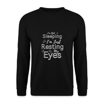 Funny I am not Sleeping I am Just Resting My Eyes - Unisex Sweatshirt - black - Front - Alina (178cm) & Michal (187cm)