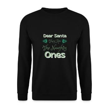 Lieber Weihnachtsmann, sie sind die Frechen Weihnachtsgeschenk - Unisex Pullover - Schwarz - Vorne - Alina (178cm) & Michal (187cm)