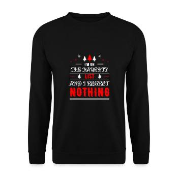 Je suis sur la liste des vilains et je ne regrette rien - Sweat-shirt Unisexe - noir - Devant - Alina (178cm) & Michal (187cm)