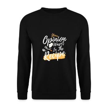Ihre Meinung war nicht im Rezept - Unisex Pullover - Schwarz - Vorne - Alina (178cm) & Michal (187cm)
