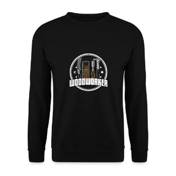 charpentier menuiserie menuiserie profession de menuisier - Sweat-shirt Unisexe - noir - Devant - Alina (178cm) & Michal (187cm)