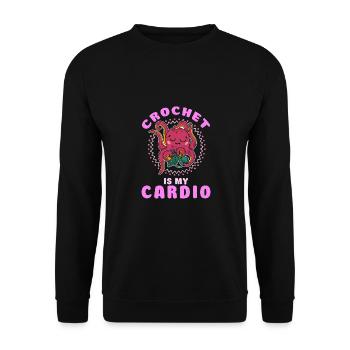 Knitting Knitter Crochet Wool Yarn Crochet Hook - Unisex Sweatshirt - black - Front - Alina (178cm) & Michal (187cm)