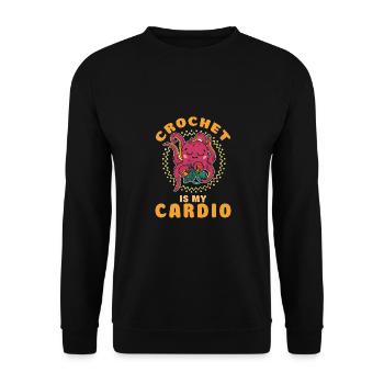 Knitting Knitter Crochet Wool Yarn Crochet Hook - Unisex Sweatshirt - black - Front - Alina (178cm) & Michal (187cm)