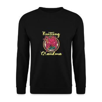 Knitting Knitter Crochet Wool Yarn Crochet Hook - Unisex Sweatshirt - black - Front - Alina (178cm) & Michal (187cm)