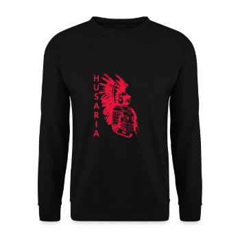 Pologne Polska Polski Husaria Cavalerie polonaise - Sweat-shirt Unisexe - noir - Devant - Alina (178cm) & Michal (187cm)