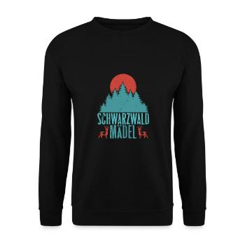 Schwarzwald Schwarzwaldmädel Bollenhut Damen - Unisex Pullover - Schwarz - Vorne - Alina (178cm) & Michal (187cm)
