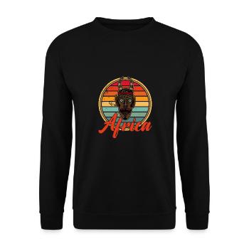 Africa Mask African Afro History - Unisex Sweatshirt - black - Front - Alina (178cm) & Michal (187cm)