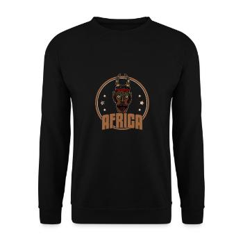 Africa Mask African Afro History - Unisex Sweatshirt - black - Front - Alina (178cm) & Michal (187cm)