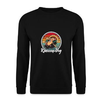 chien raton laveur chien raton laveur Enok Japon - Sweat-shirt Unisexe - noir - Devant - Alina (178cm) & Michal (187cm)